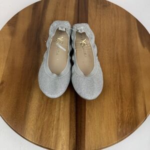 New Big Kids Yosi Samra Miss Samara Silver Glitter Ballet Flats Size 1 Y NWOB